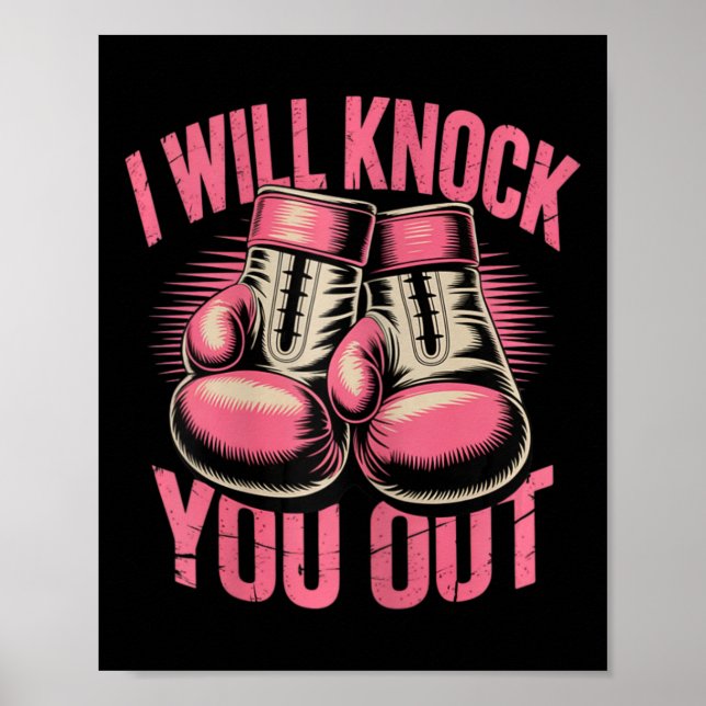 Funny Boxer klopfen Sie aus Boxhandschuhen ich wei Poster (Vorne)