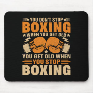 Funny Boxer Player Old School Boxing Youth Trainer Mousepad