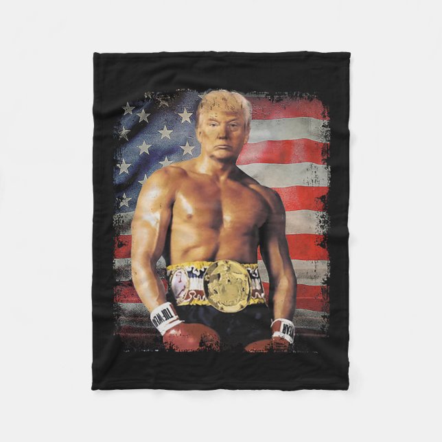 Funny Boxer Trump Trump Rocky Meme Fleecedecke (Vorderseite)