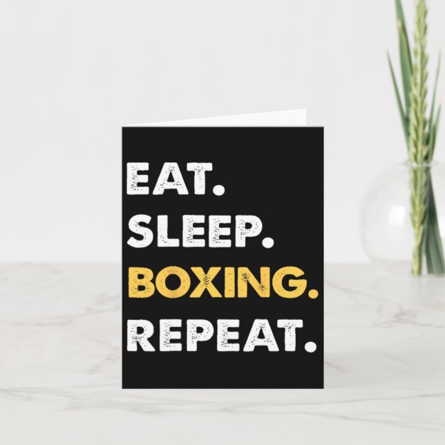 Funny Boxing Apparel Eat Sleep Boxing Wiederholung Karte (Vorderseite)