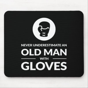 Funny Boxing Boxer Old Man T Shirt Geschenk Mousepad
