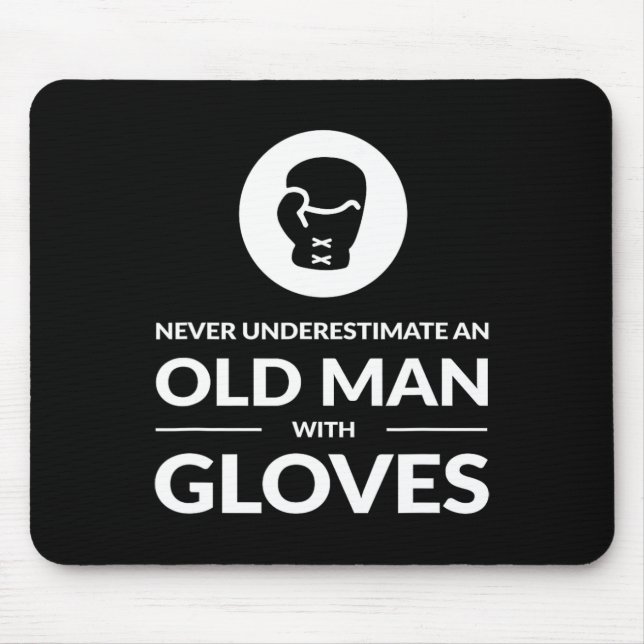 Funny Boxing Boxer Old Man T Shirt Geschenk Mousepad (Vorne)