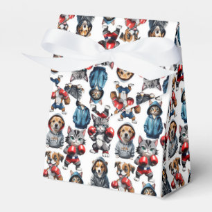 Funny Boxing Cat Dog Design Geschenkschachtel