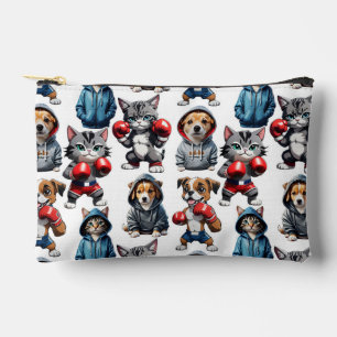 Funny Boxing Cat Dog Design Zubehörtasche