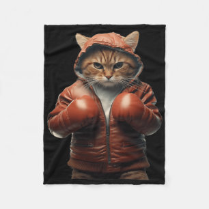 Funny Boxing Chat mit Boxhandschuhen für Damen Fleecedecke