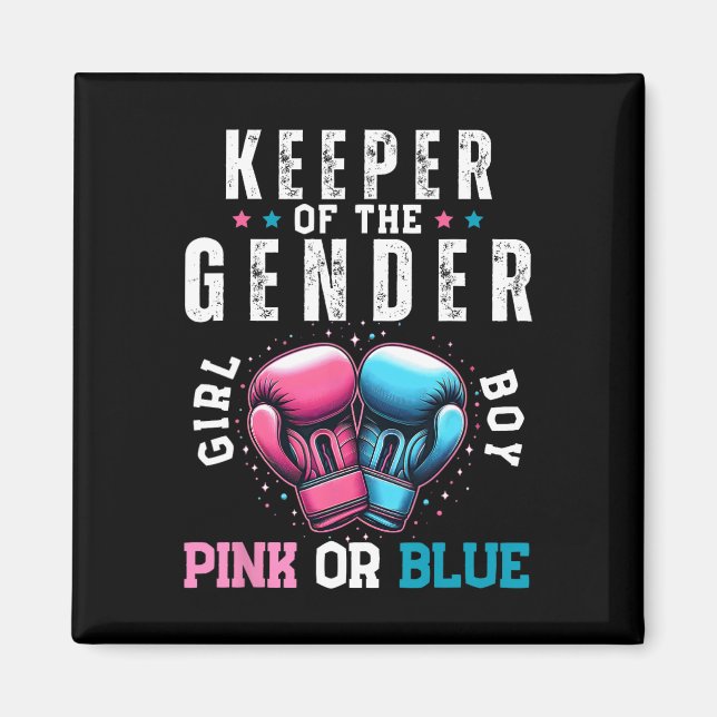 Funny Boxing Gender Reveal Keeper Magnet (Vorne)