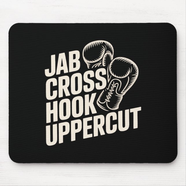 Funny Boxing Gym Jab Cross Hook Uppercut für Fraue Mousepad (Vorne)