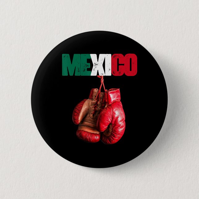 Funny Boxing - I Liebe Boxing Mexiko Button (Vorderseite)