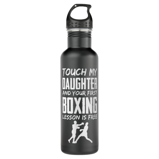 Funny Boxing Jealous Vater oder Mama 646 Edelstahlflasche (Vorderseite)