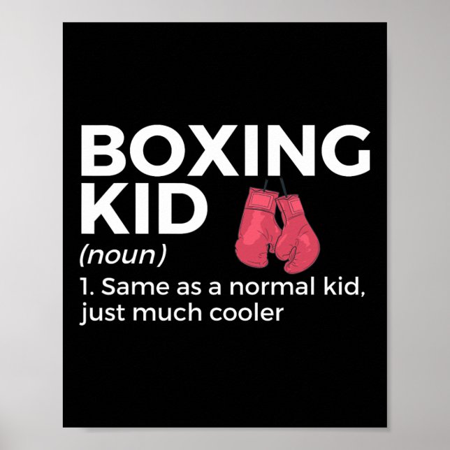 Funny Boxing Kid Definition Poster (Vorne)