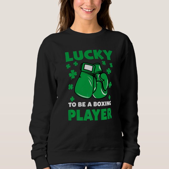 Funny Boxing Kleeblatt St Patrick's Day Sweatshirt (Vorderseite)