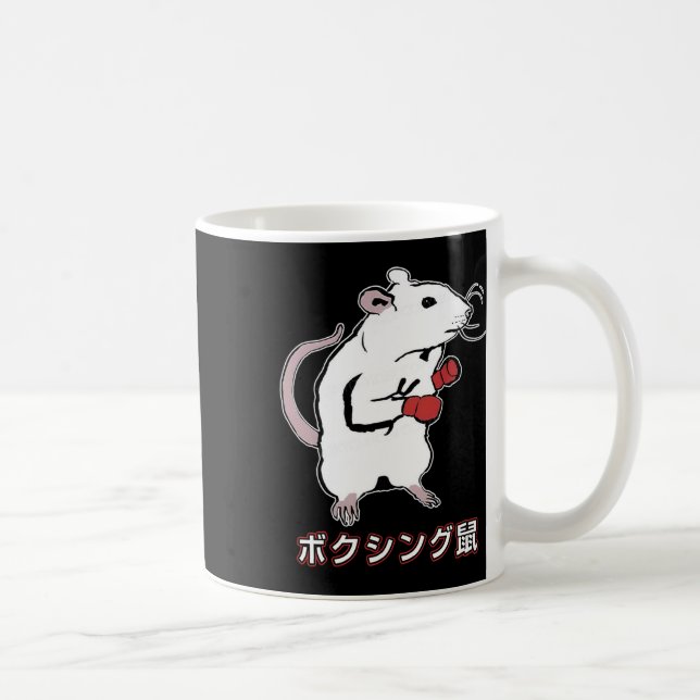 Funny Boxing Mouse Japanisch Kaffeetasse (Rechts)