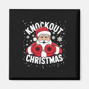 Funny Boxing Player Xmas Lights Weihnachtsmann Chr Magnet