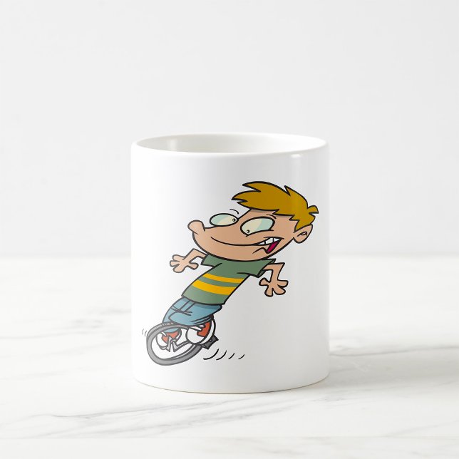 Funny Boy Riding Einrad Kaffeetasse (Von Creator hochgeladen)