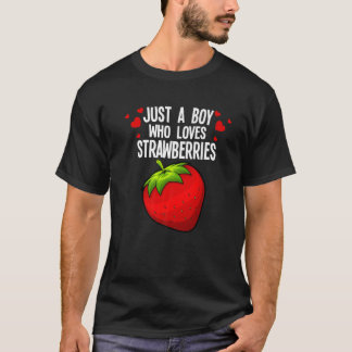 Funny Boy Strawberry Design for Men Kids Strawbere T-Shirt