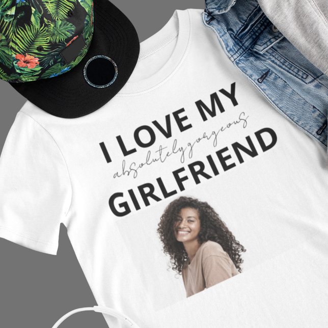Funny Boyfriend mit Girlfriend's Foto Gift T-Shirt (Funny Boyfriend with Girlfriend's Photo Gift T-Shirt)