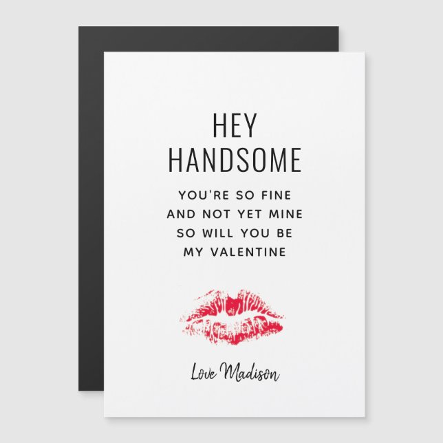 Funny Boyfriend Valentinstag Gedicht Personalisier Magnetkarte (Vorne/Hinten)