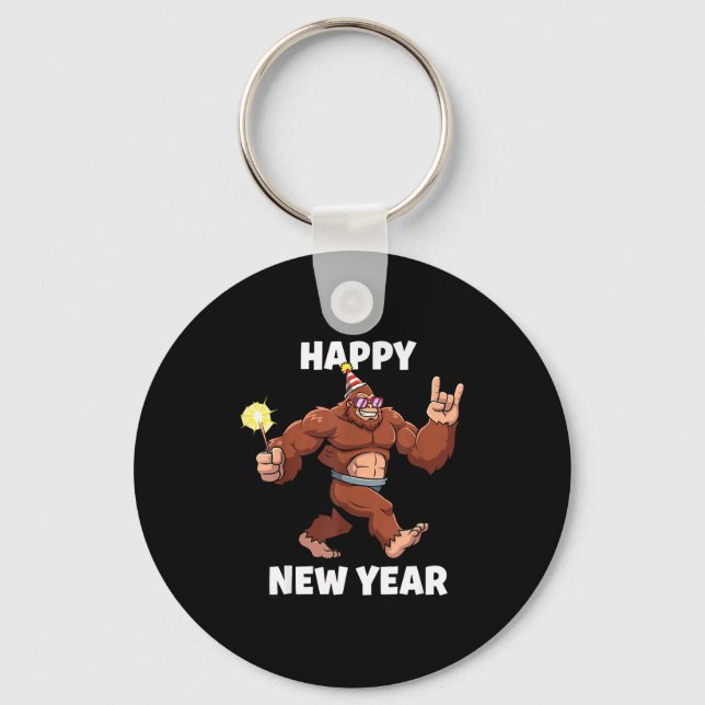 Funny Boys Nye Outfit, Mens Fireworks Bigfoot Happ Schlüsselanhänger (Vorderseite)
