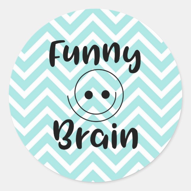 Funny Brain with SmileyFace Runder Aufkleber (Vorderseite)