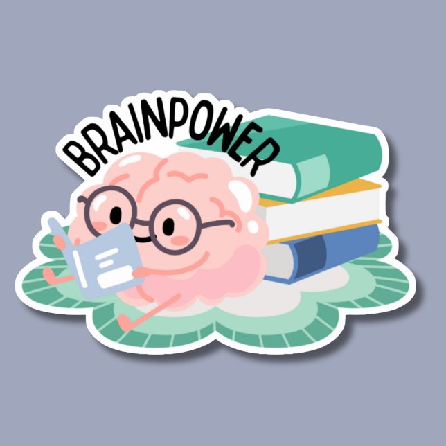 Funny Brainpower Waterproof Aufkleber (Von Creator hochgeladen)