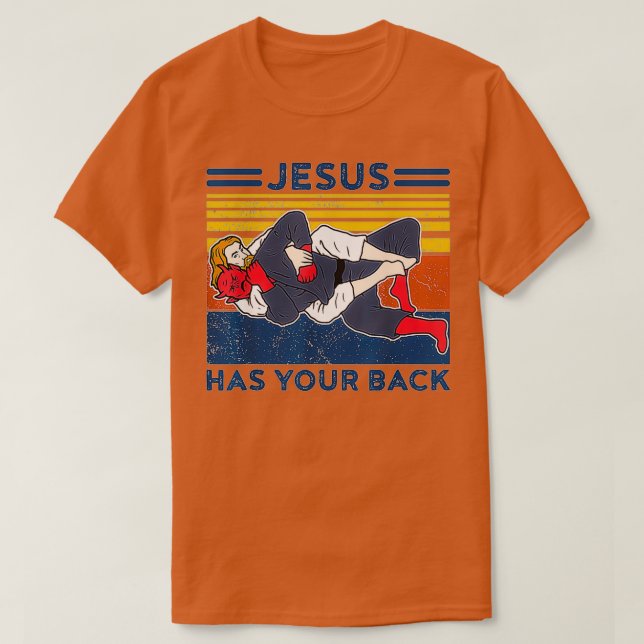 Funny brasilianischer Jiu Jitsu Jesus hat Ihren Rü T-Shirt (Design vorne)