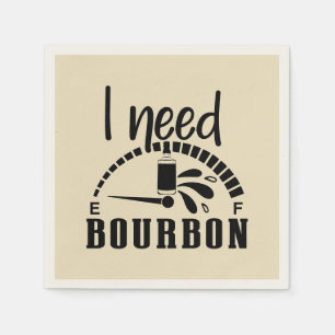 Funny braucht bourbon word art serviette