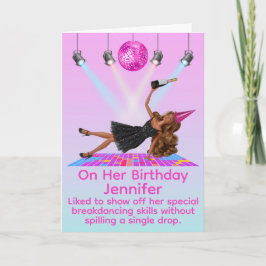 Funny Breakdancing Disco Doll Birthday Card Karte