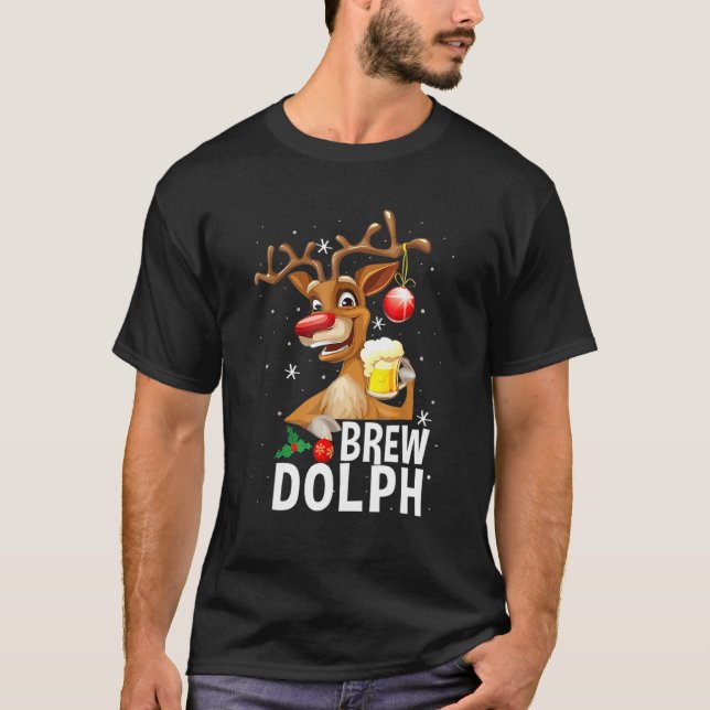Funny Brew Dolph Rentier Drink Bier Matching C T-Shirt (Vorderseite)