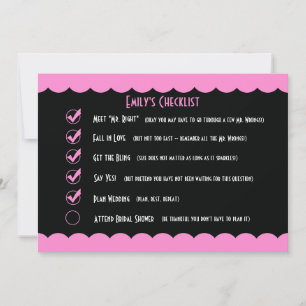 Funny Bridal Shower Einladung — Funny Checklist