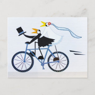 Funny Bride and Groom Love Couple Feiertagspostkarte
