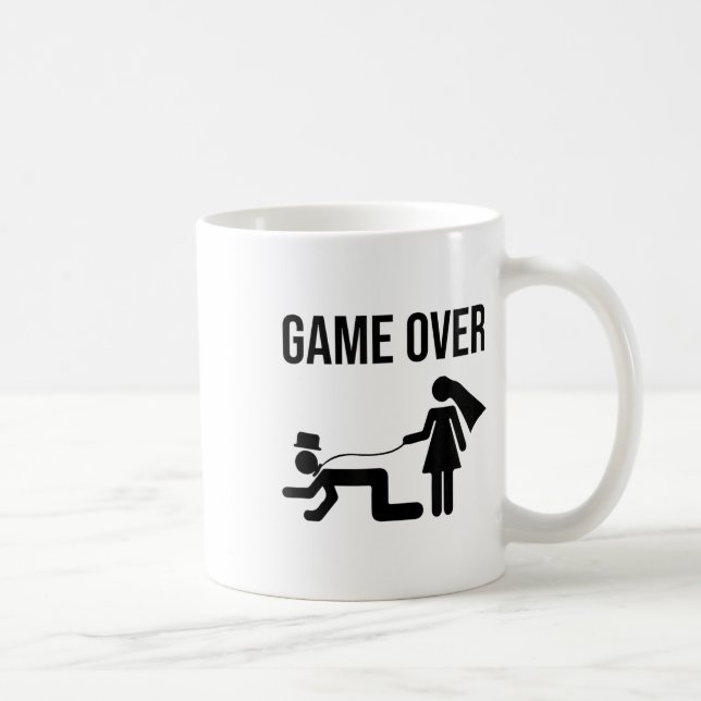 Funny Bride Groom Bachelor Bachelorette Wedding Gr Kaffeetasse (Rechts)