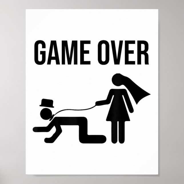 Funny Bride Groom Bachelor Bachelorette Wedding Gr Poster (Vorne)