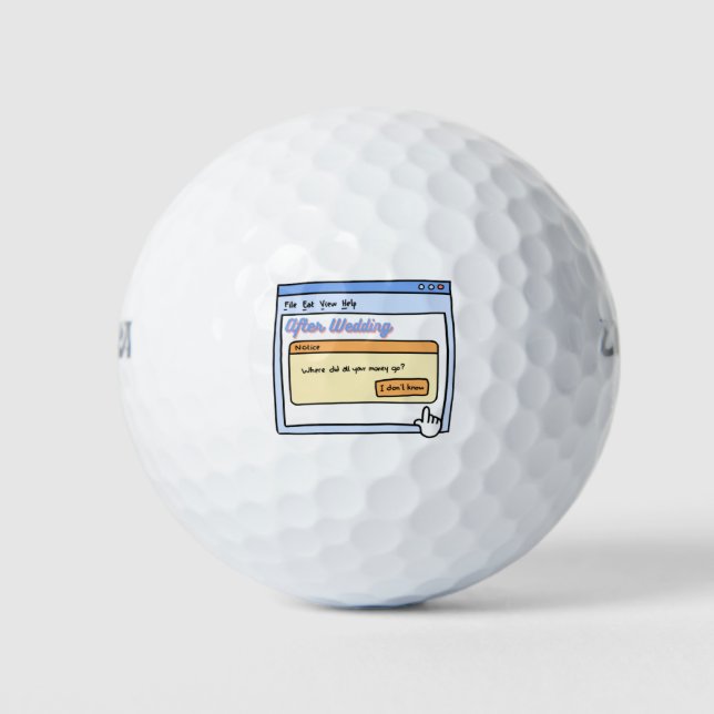 Funny Bride & Groom Geschenk für Bachelor Party Sp Golfball (Vorderseite)
