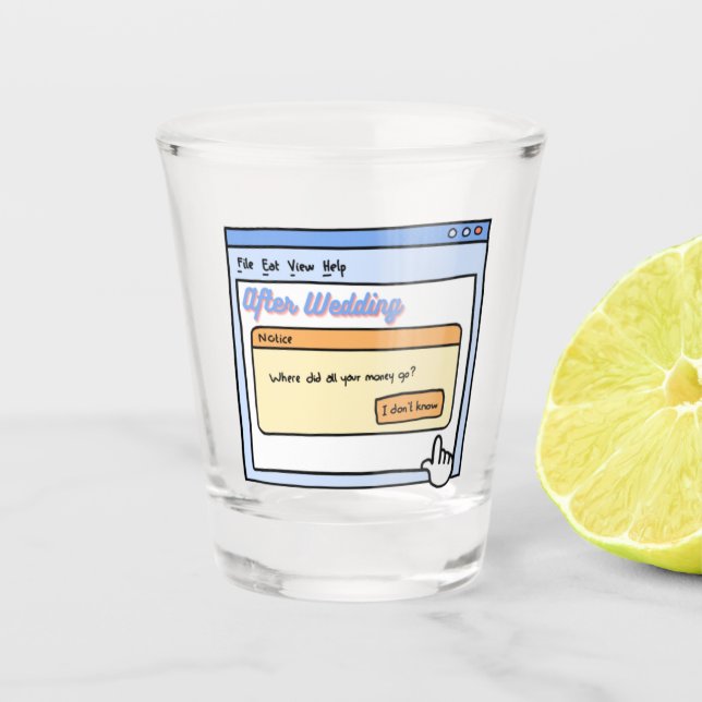 Funny Bride & Groom Geschenk für Bachelor Party Sp Schnapsglas (Vorderseite)
