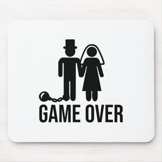 Funny Bride Groom Wedding Bachelor Bachelorette Pa Mousepad (Vorne)