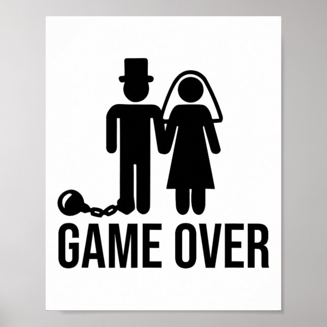 Funny Bride Groom Wedding Bachelor Bachelorette Pa Poster (Vorne)