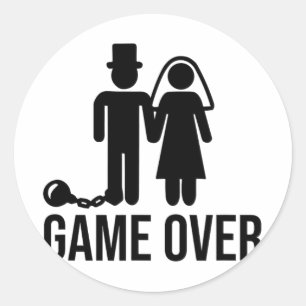 Funny Bride Groom Wedding Bachelor Bachelorette Pa Runder Aufkleber
