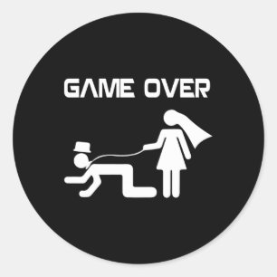 Funny Bride Groom Wedding Bachelor Bachelorette Pa Runder Aufkleber