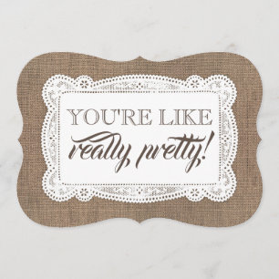 Funny Bridesmaid / Trauzeugin Rustic Burlap Einladung