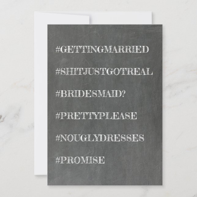 Funny Bridesmaid / Vorschlag für eine Trauzeugin Einladung (Vorderseite)