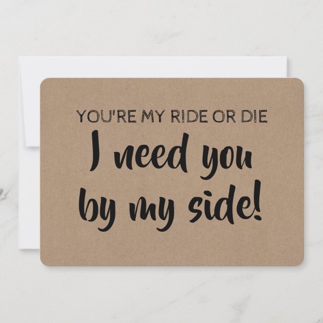 Funny Bridesmaid / Vorschlag für eine Trauzeugin Einladung (Vorderseite)
