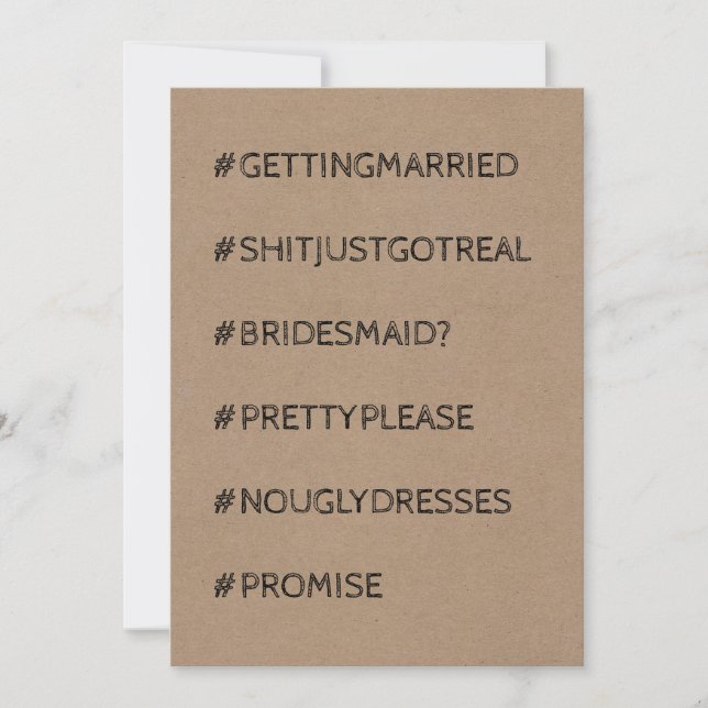 Funny Bridesmaid / Vorschlag für eine Trauzeugin Einladung (Vorderseite)