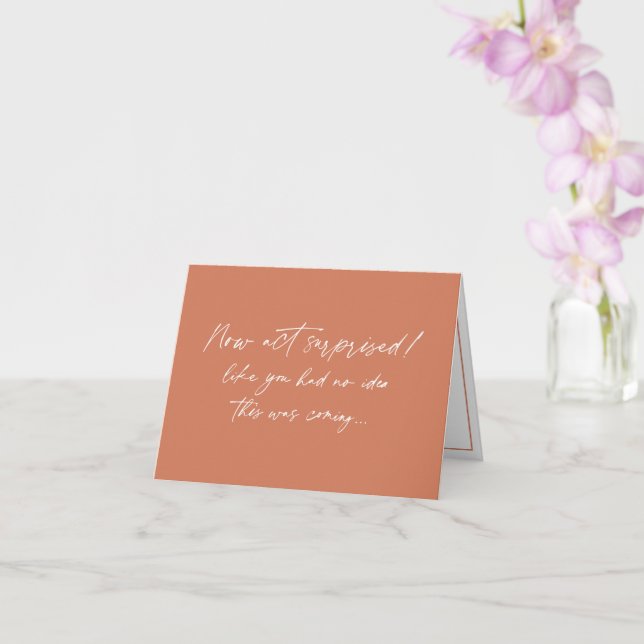 Funny Bridesmaid Vorschlag, Terracotta einfach Karte (Orchidee)