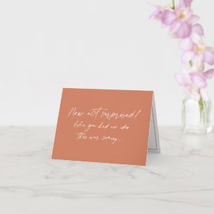 Funny Bridesmaid Vorschlag, Terracotta einfach  Karte