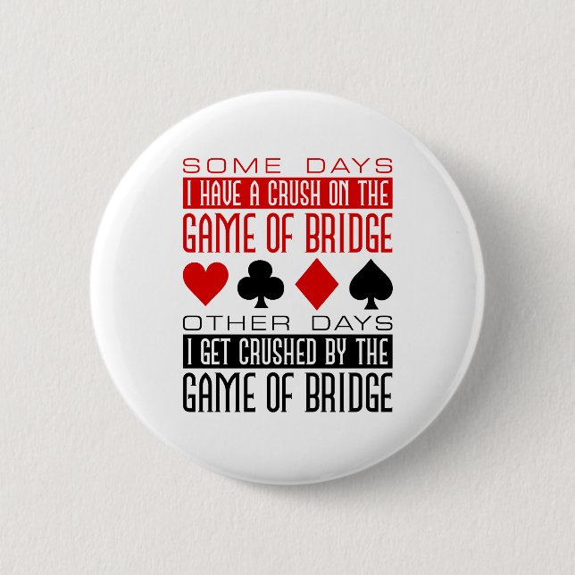 Funny Bridge Player Club Gezerkleinertes Spiel Button (Vorderseite)