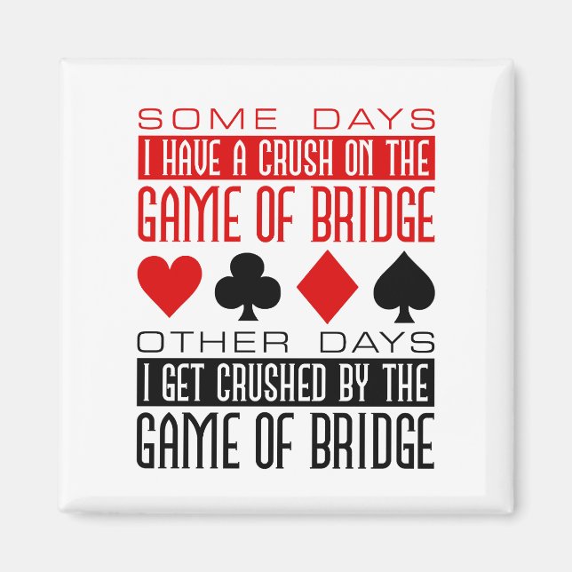 Funny Bridge Player Club Gezerkleinertes Spiel Magnet (Vorne)