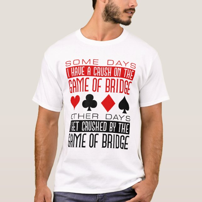 Funny Bridge Player Club Gezerkleinertes Spiel T-Shirt (Vorderseite)
