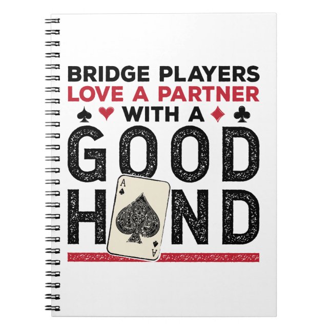 Funny Bridge Player Partner Gute Hand Notizblock (Vorderseite)