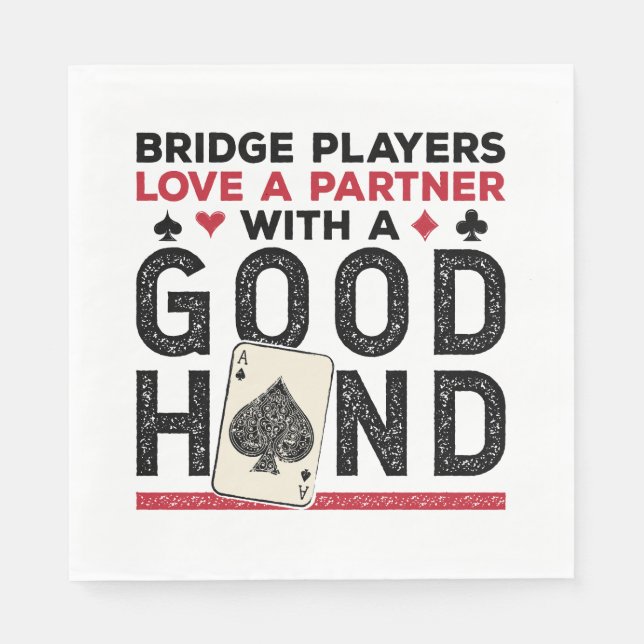 Funny Bridge Player Partner Gute Hand Serviette (Vorderseite)