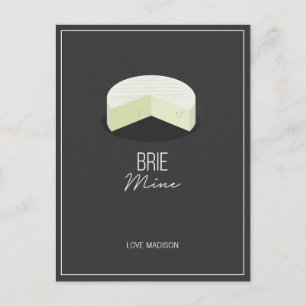 Funny Brie Mine Valentine Love Fromage Carte posta